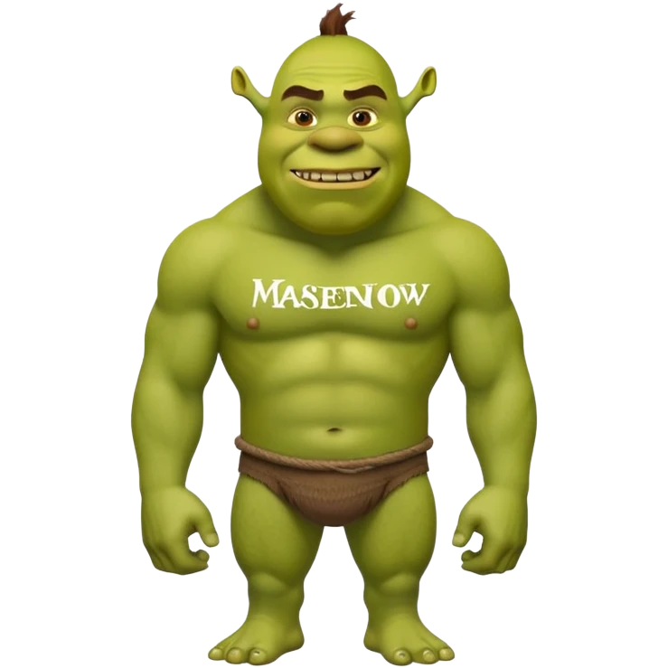 Naked shrek with the inscription MAKAR AKSENOW emoji