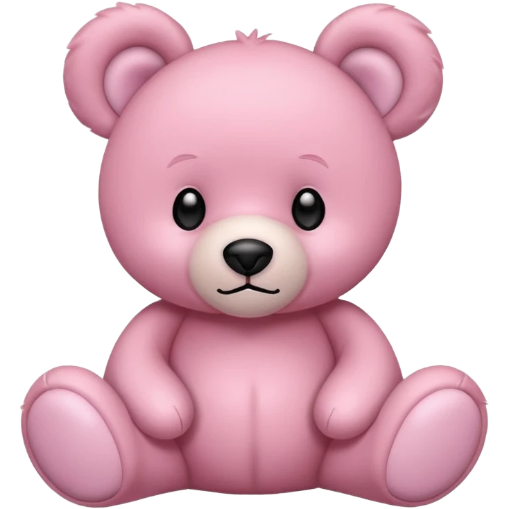 pink teddy bear tilted its head with its ears perked up emoji