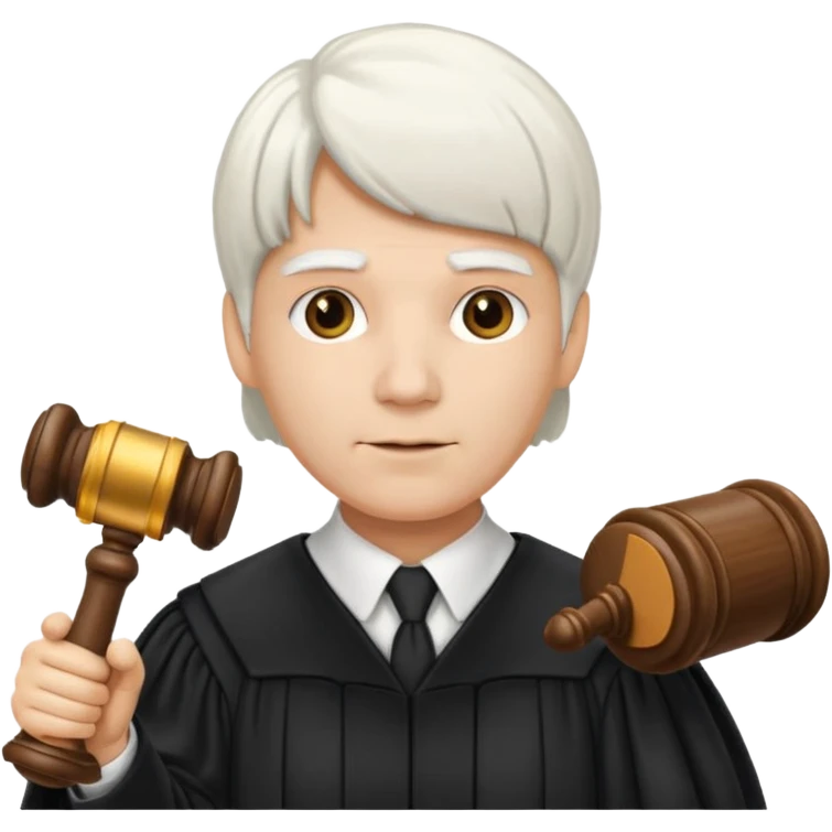 Judge with white wig and gavel emoji