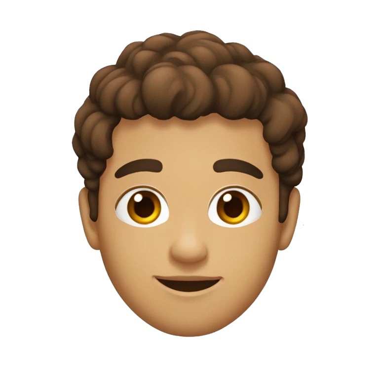 Chico adolescente flaco, alto, pelo castaño, ojos marrones, de piel blanca emoji