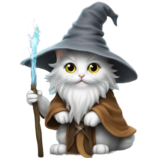 kitten gandalf magic wizard emoji