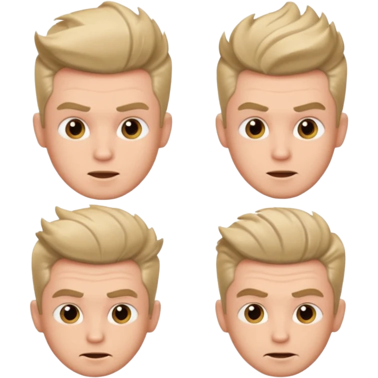 buat kan saya emoji berupa icon cowo dengan potongan quiff rapih dengan berbagai ekspresi emoji