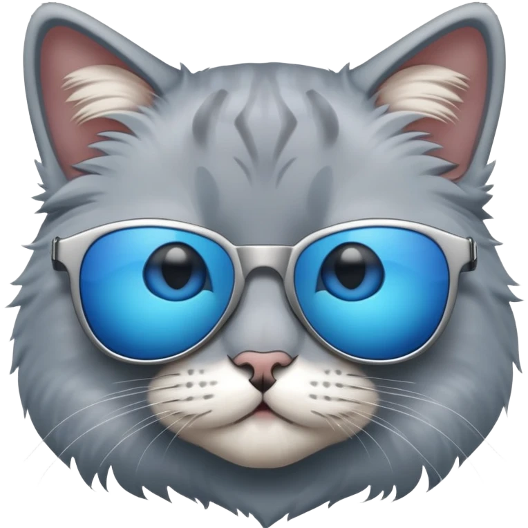 Cat wearing sunglasses, like blue colours emoji