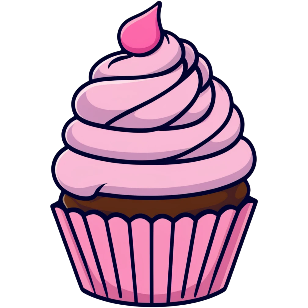 cupcake with pink icing emoji