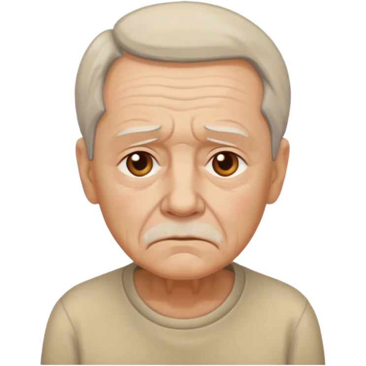 elderly sad with beige shirt emoji