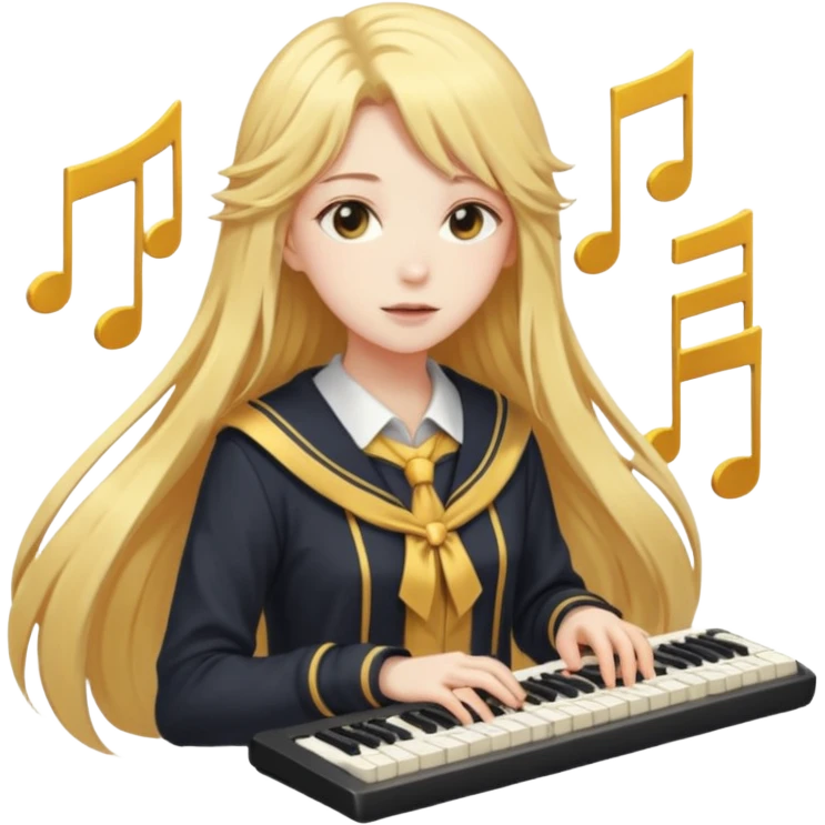 Нарисуй мне голдую аниме тянку в символах из клавиатуры. emoji