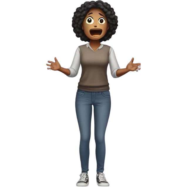 shocked woman hands up full body emoji