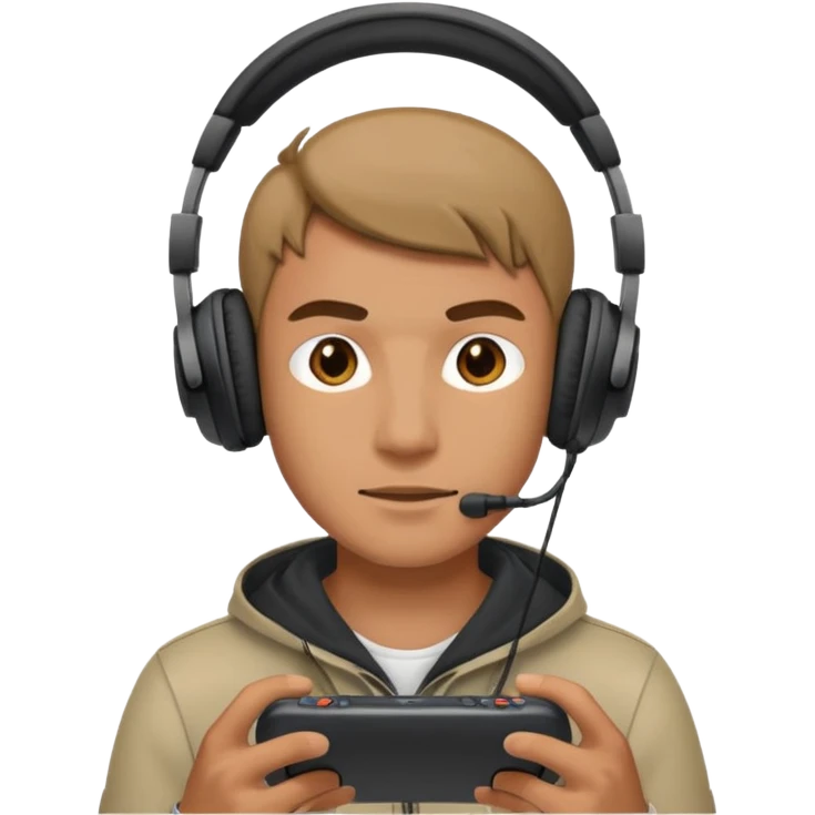 gaming with headphone men emoji