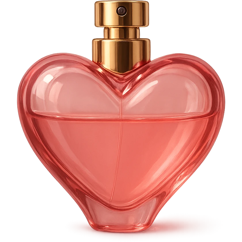 romantic heart-shaped perfume bottle emoji