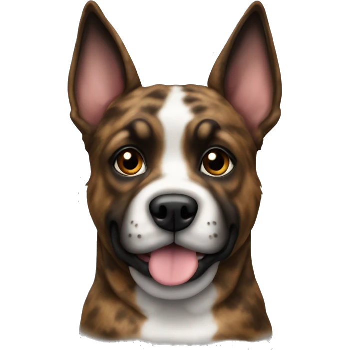 Brindle furry dog with brindle fur pointed ears  emoji
