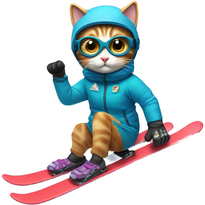 Cat skiing emoji