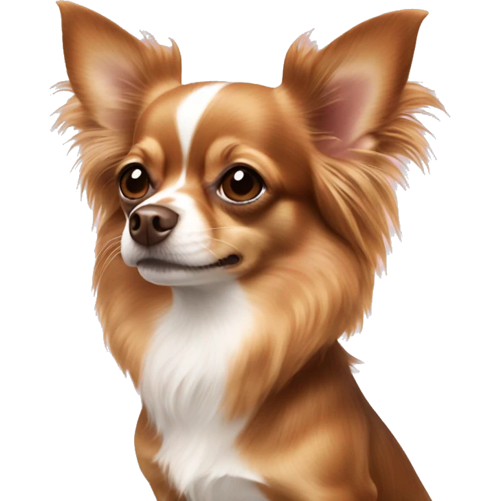 Brown long haired chihuahua pink nose emoji