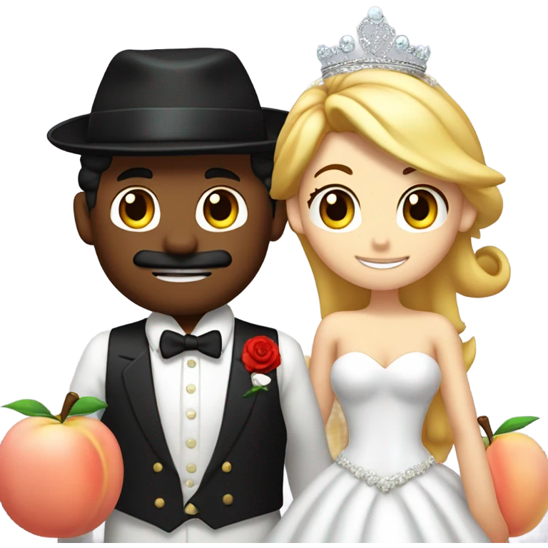Peach and mario getting married emoji