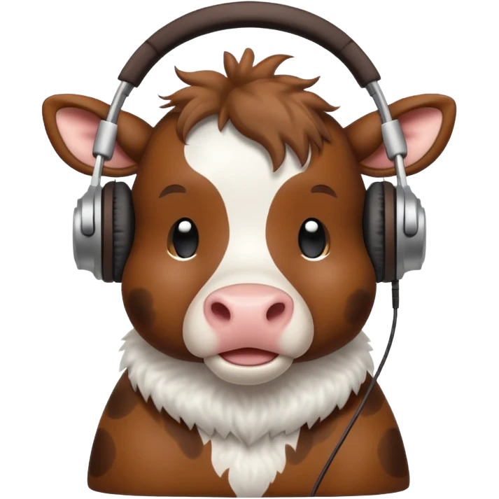 cute cow with headphones emoji