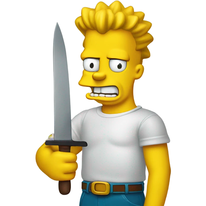 Bart Simpson with a knife emoji