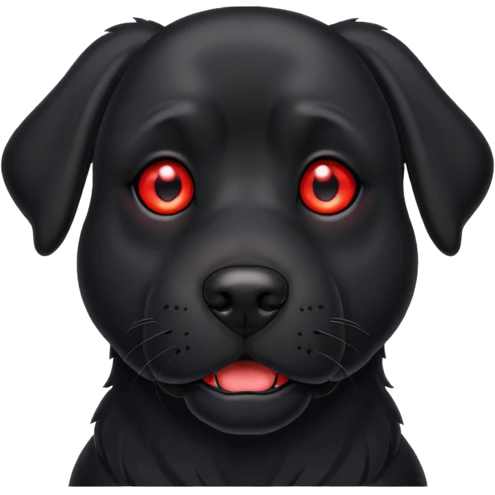 big red eyed black dog emoji