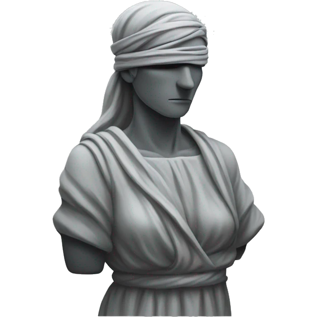 Grey statue of blindfolded Justitia emoji