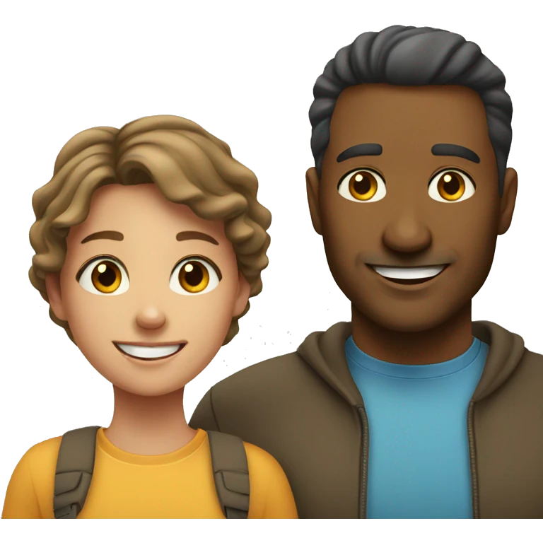 Dad and daughter with smiles emoji