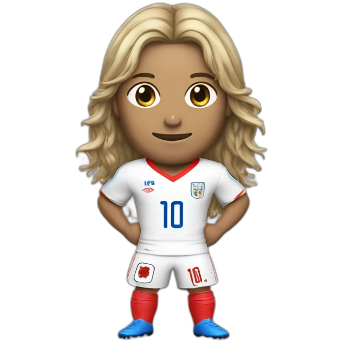 un algérien cheveux mi-long nez long qui porte le maillot de foot du japon avec ecrit "Le hout" dessus emoji
