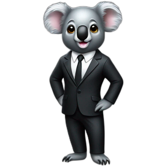 koala in black rubber shiny suit emoji