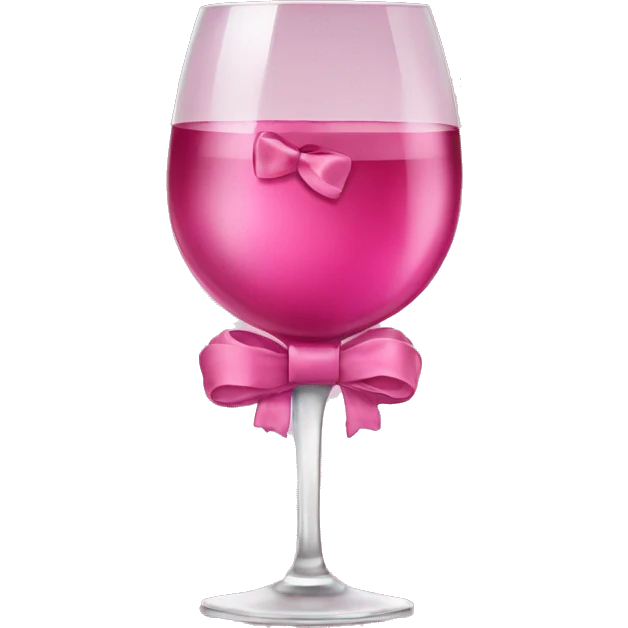 Pink wine with bow emoji
