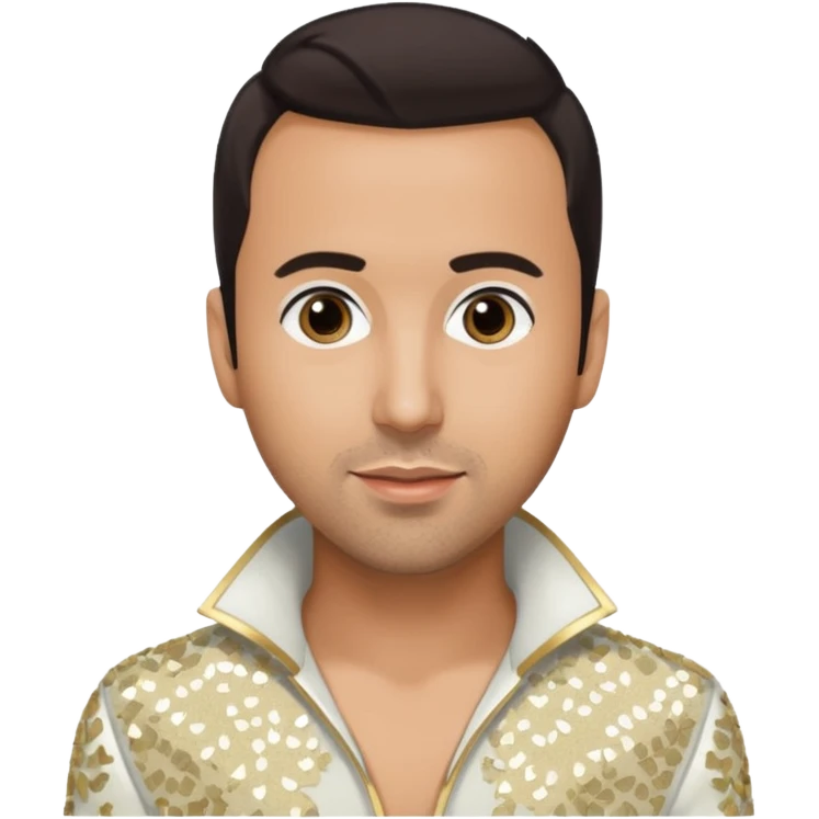 Howie Dorough from Backstreet Boys with dark brown hair, ivory sequin outfit emoji