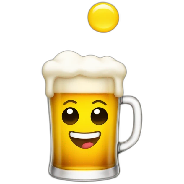Smiling cute glass of beer emoji emoji