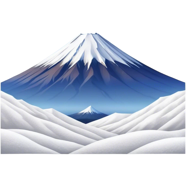 Cinematic Realistic Mount Fuji Landscape Emoji, depicted with the iconic snow-capped peak set against a serene sky rendered with lifelike textures and breathtaking, natural lighting. emoji