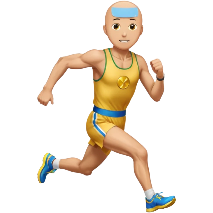 one punch man picking running a marathon with gold medal emoji