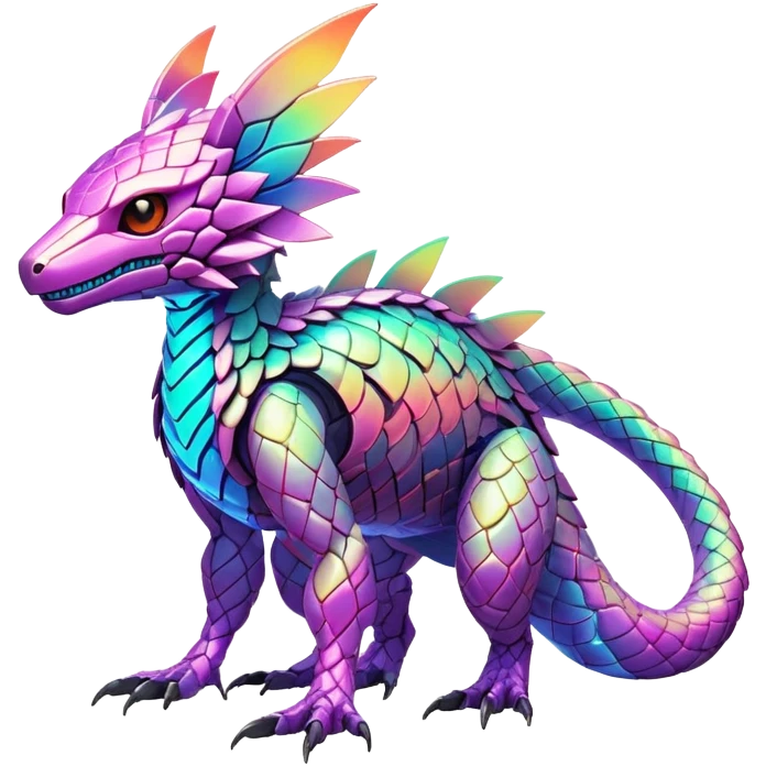Tropical futuristic lush warm-colored modern colorful neon-colored cyber-Fakémon-Digimon-Trico-Vernid-creature emoji