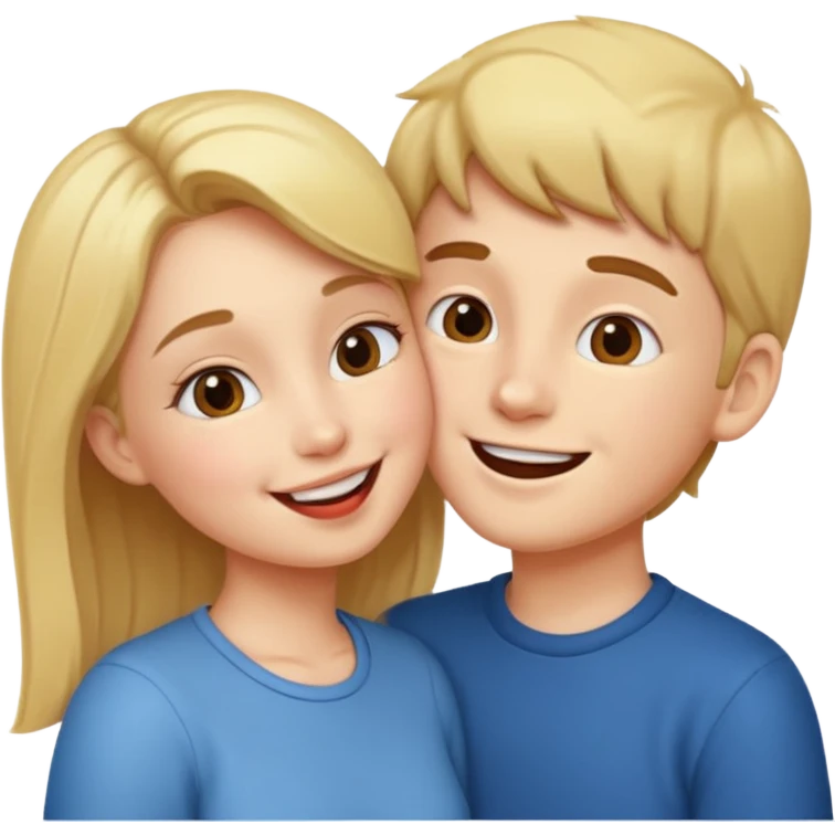Girl and boy kissing emoji
