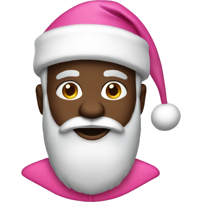 Black Santa with pink Christmas hat emoji