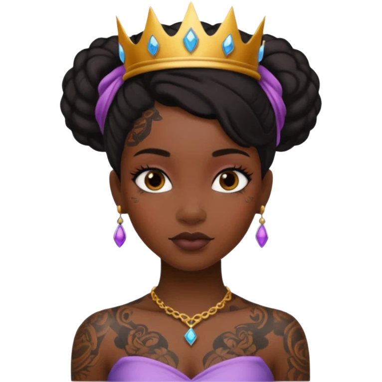 Tattooed princesses black girl emoji