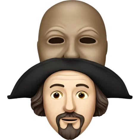 William Shakespeare and theater mask  emoji
