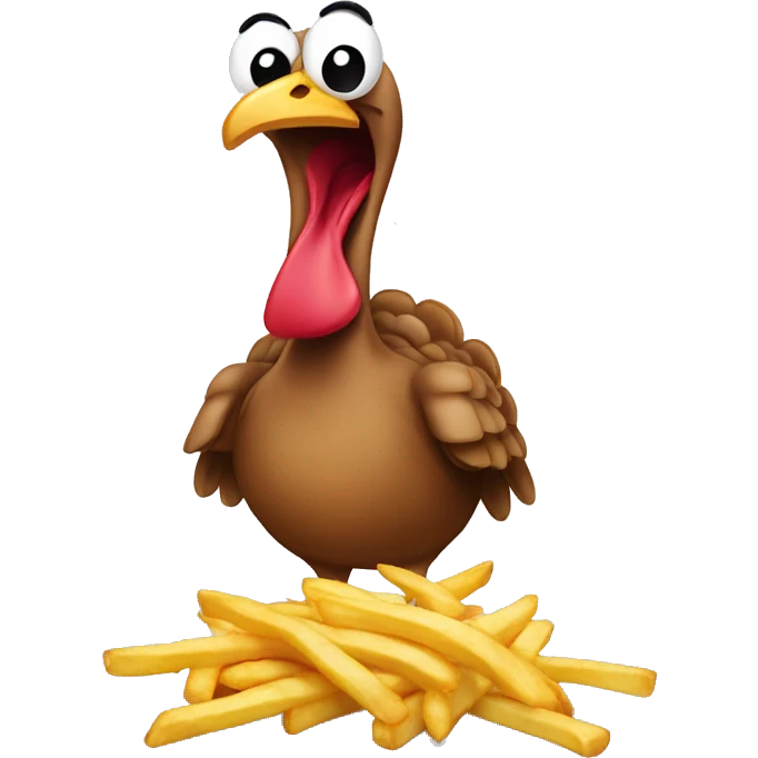 Turkey eating french fries emoji