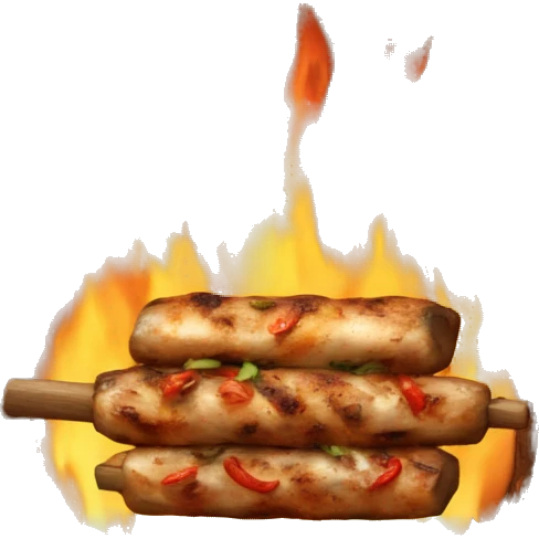 turkish kebab made in wood fire emoji