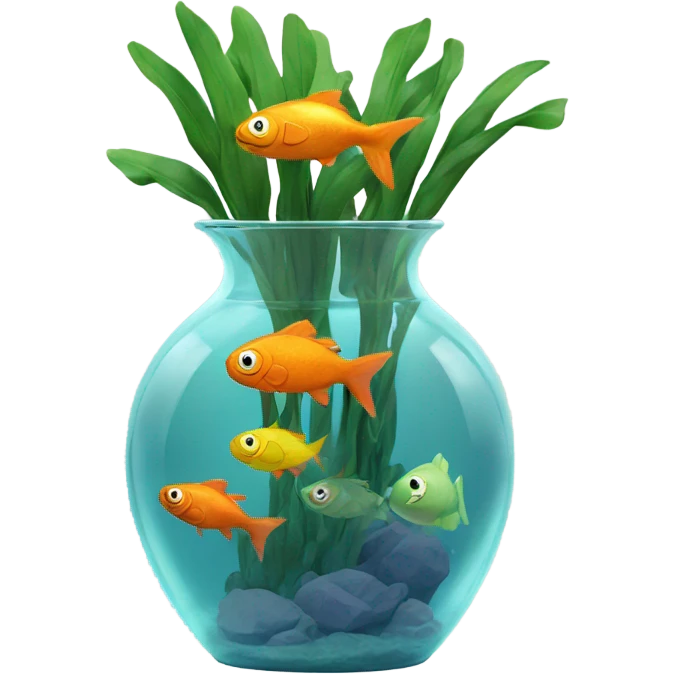 fishes in a clear vase  emoji