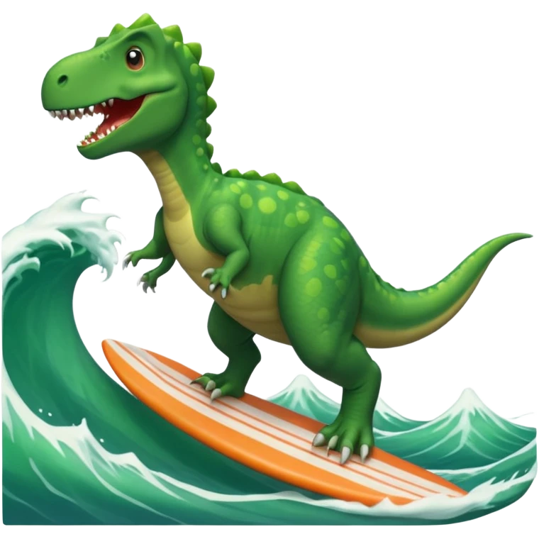 dinosaur is surfing emoji