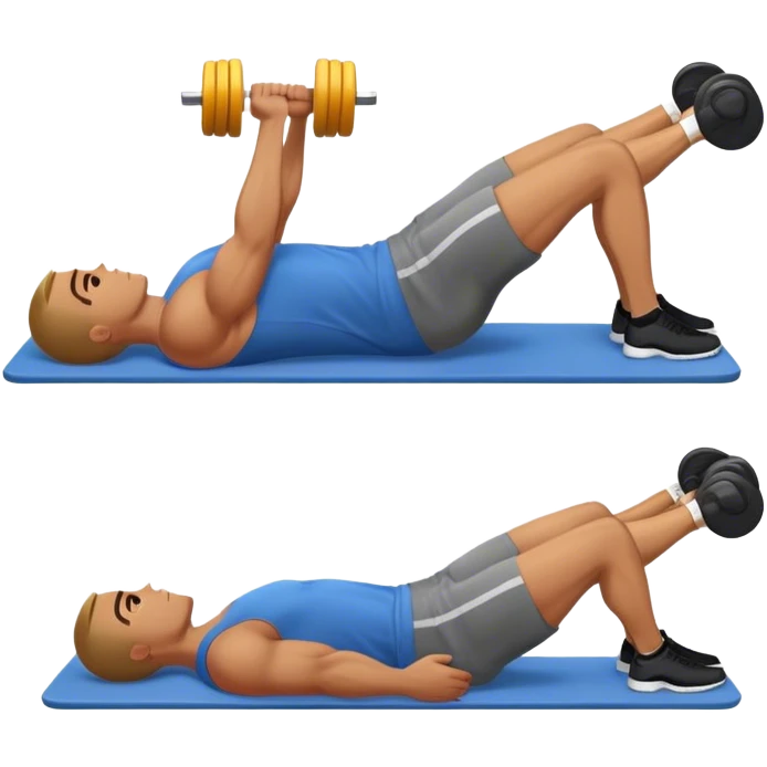 lying down man weighted glute bridges emoji