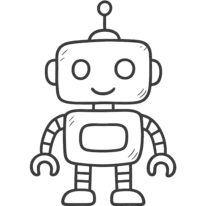hand-drawn AI robot emoji