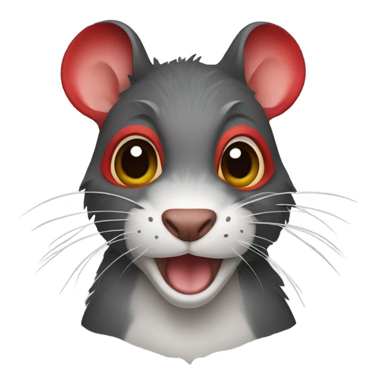 Bayou rat with red hair emoji
