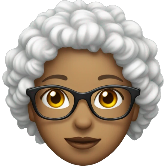 Girl with glasses, white, curly hair in a crown  garota branca emoji