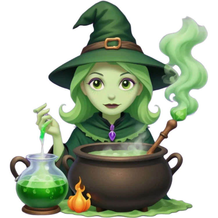 green witch cooking potion emoji
