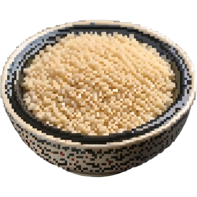 Small ceramic bowl filled with tiny sesame seeds emoji