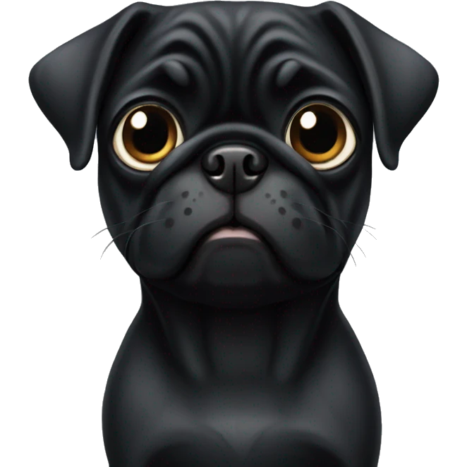 Black pug dog  emoji