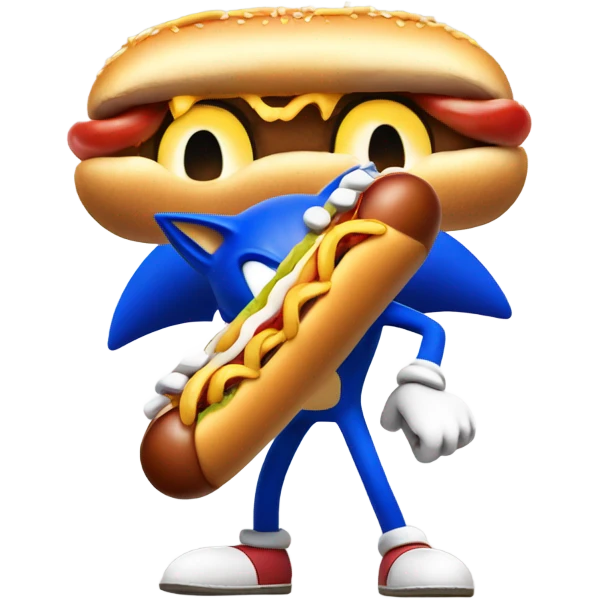 Sonic the headchog with chilli cheese dog emoji