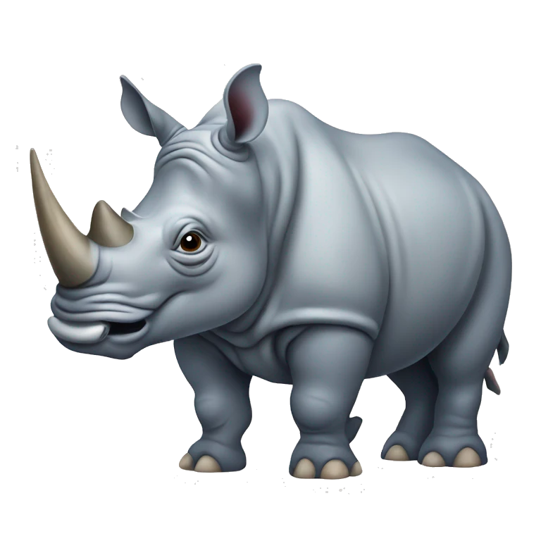 rhinoceros with fish in its mouth emoji