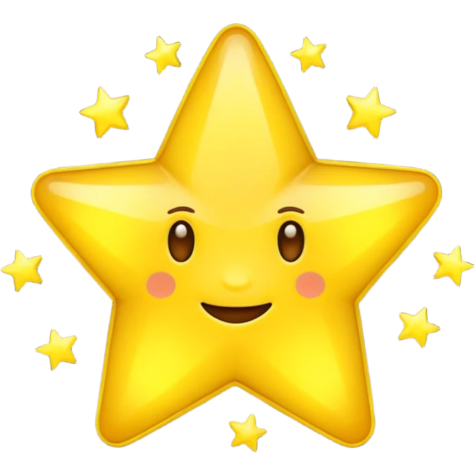 Yellow stars 3d emoji
