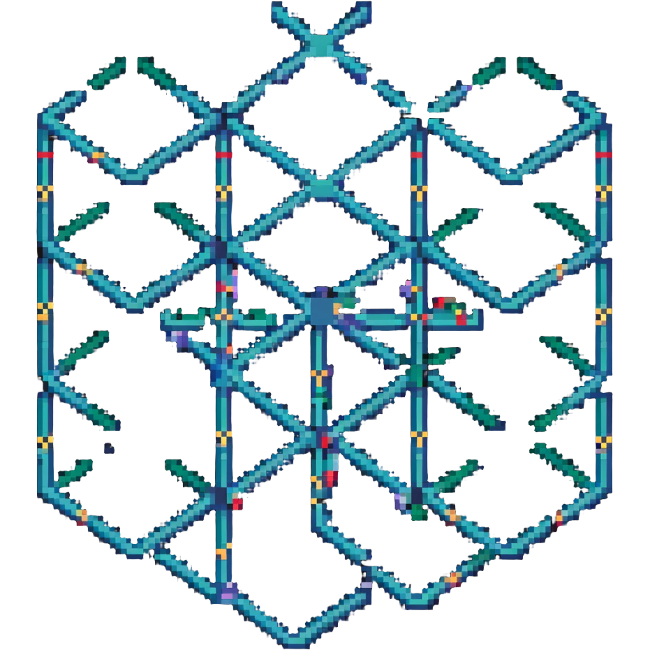 network with boxes at intersection points emoji