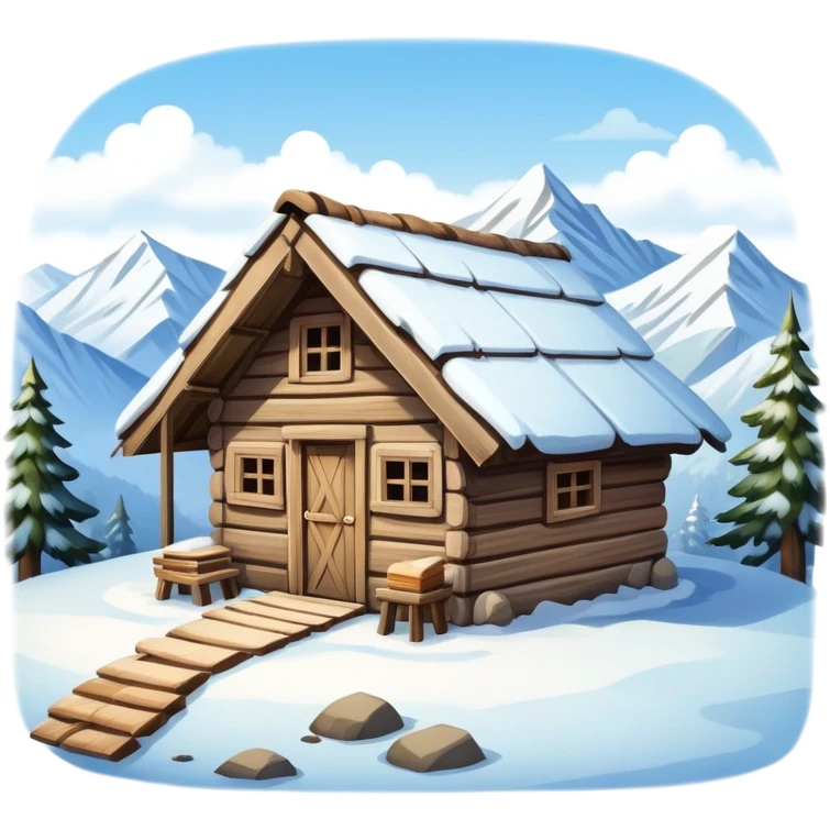 A hut in the mountains  emoji